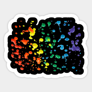 Rainbow Splatter Black Sticker